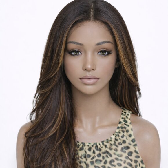 ✨22-26 Inch Layered & Styled Human Hair Lace Wig With Highlights Virgin Color✨ - Picture 8 of 16